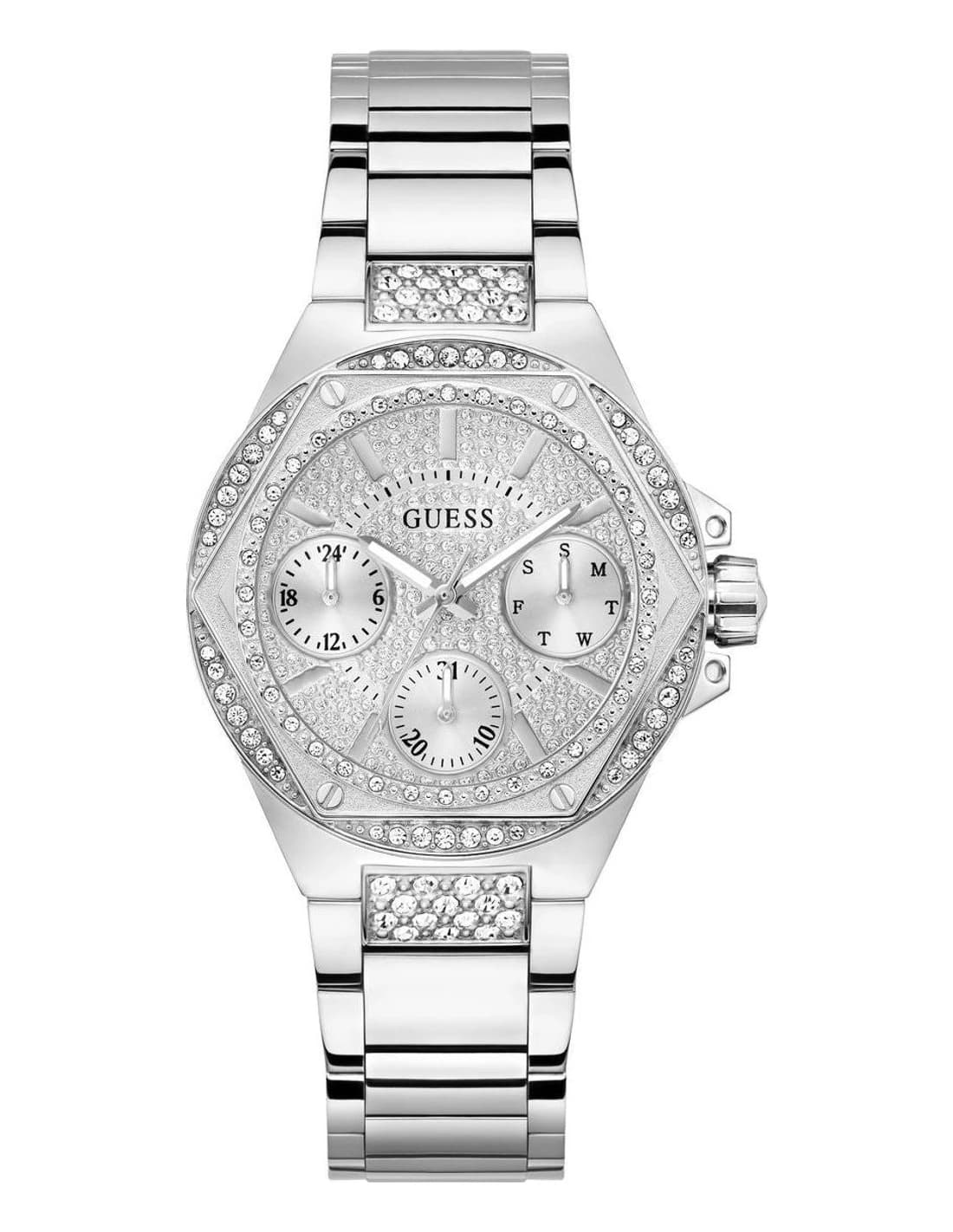 Montre Femme Guess Envy GW0878L1 argentée bracelet maille acier