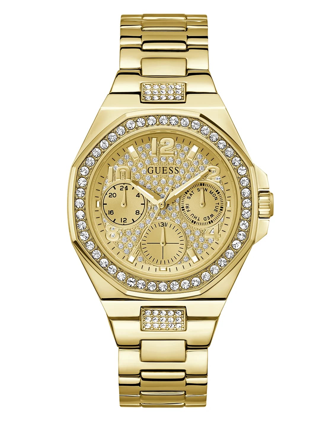 Montre Femme Guess Icebreaker GW0777L2 dorée bracelet maillons acier cristaux
