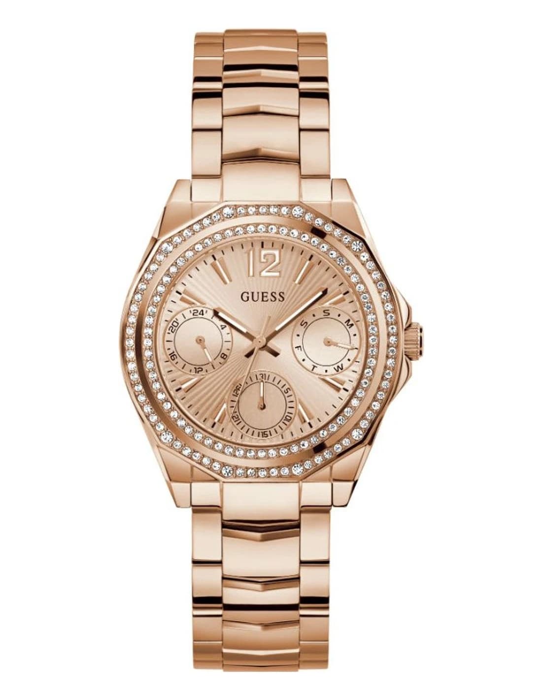 Montre Femme Guess Ritzy GW0685L3 or rose bracelet maillons acier