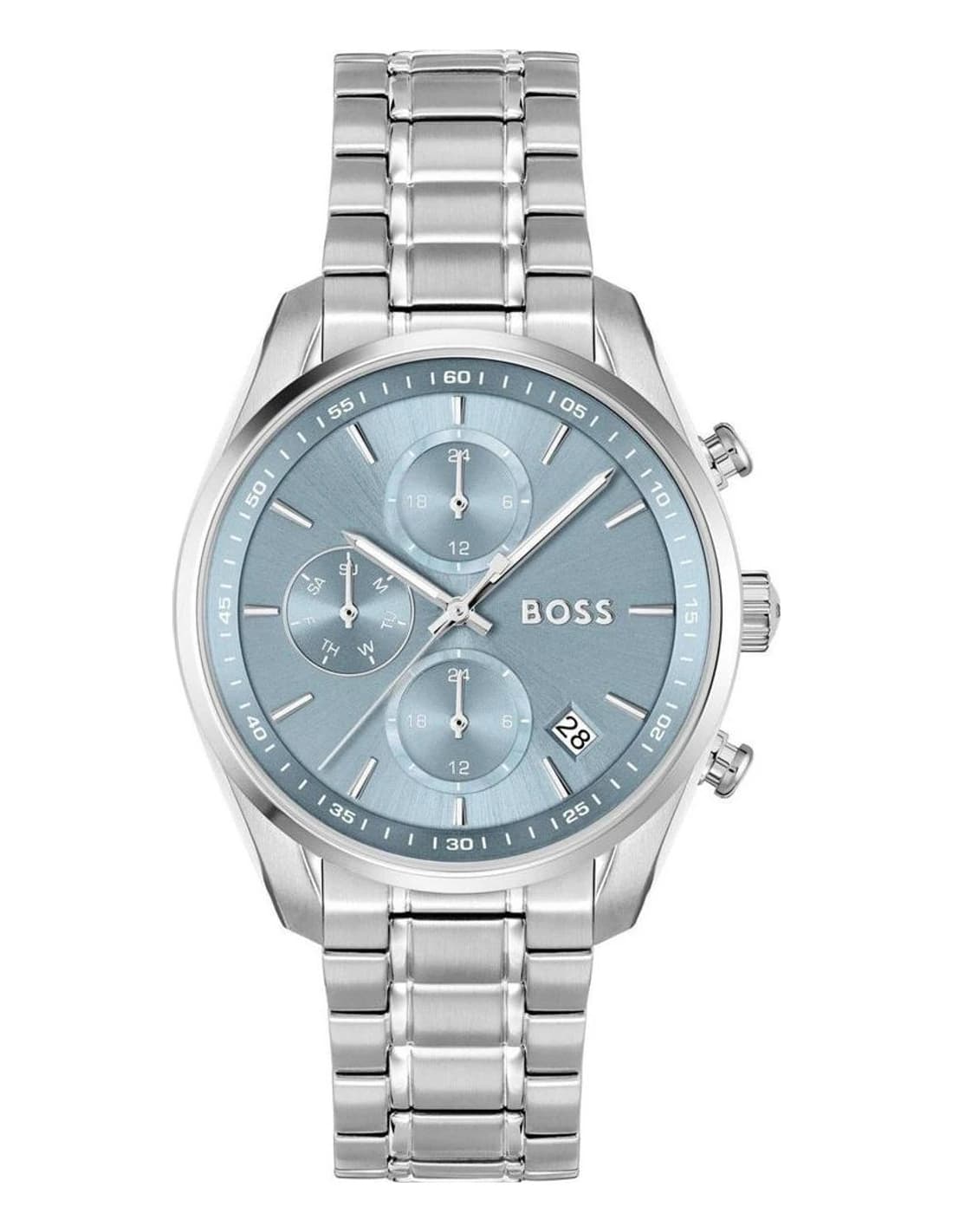 Montre Femme Hugo Boss Grand Tour 1502767 argentée cadran bleu