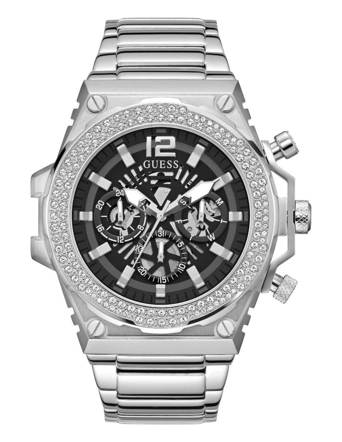 Montre Homme Guess Classic GW0632G1 argentée bracelet maillons acier