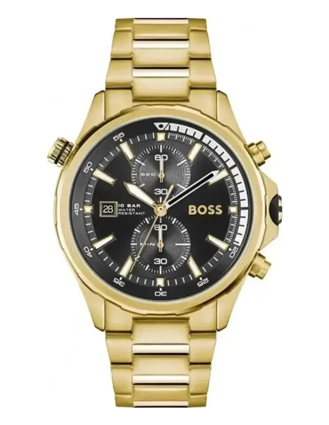 Montre Homme Hugo Boss Globetrotter 1513932 bracelet acier doré