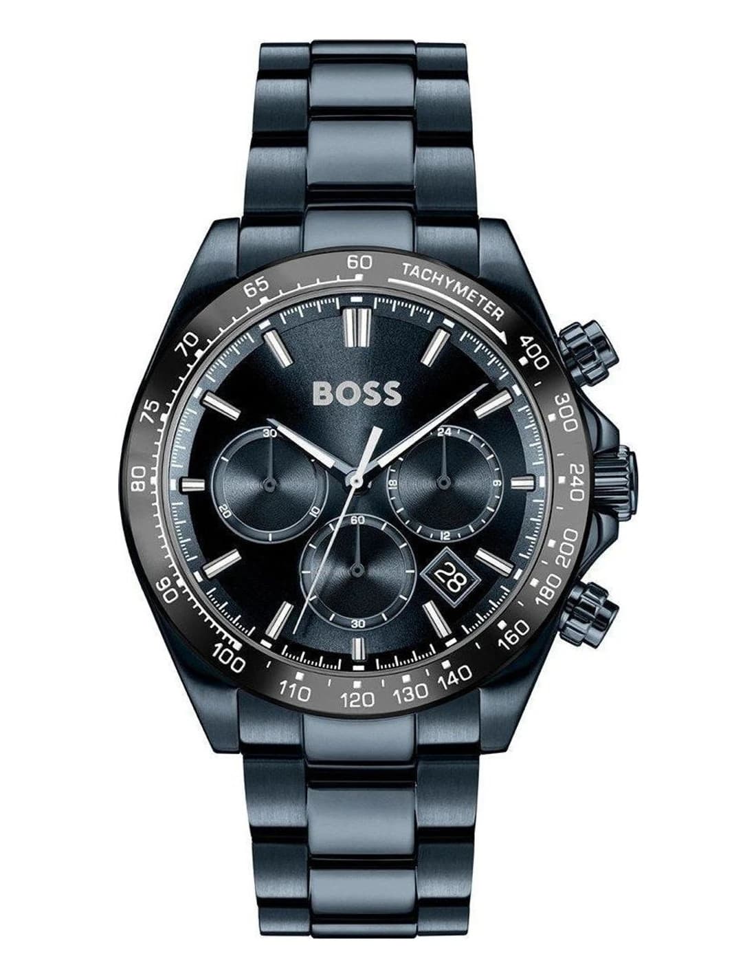 Montre Homme Hugo Boss Hero 2.0 1514270 bleue bracelet Acier inoxydable mailles 3 éléments
