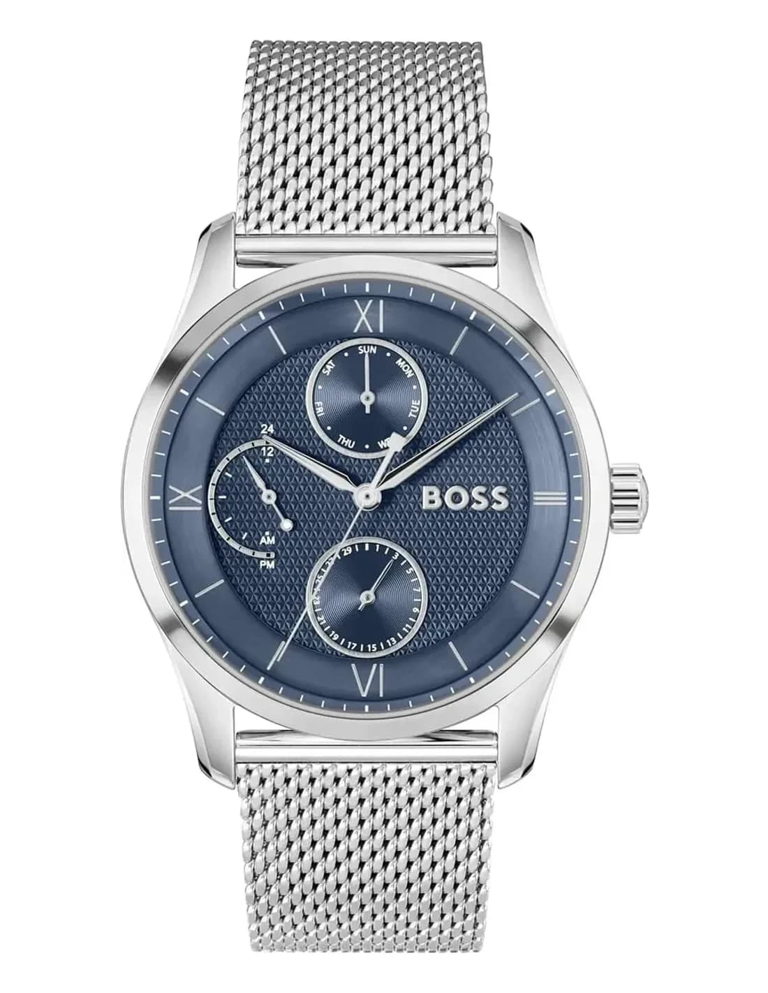 Montre Homme Hugo Boss Principle Master 1514276 argentée bracelet maille milanaise