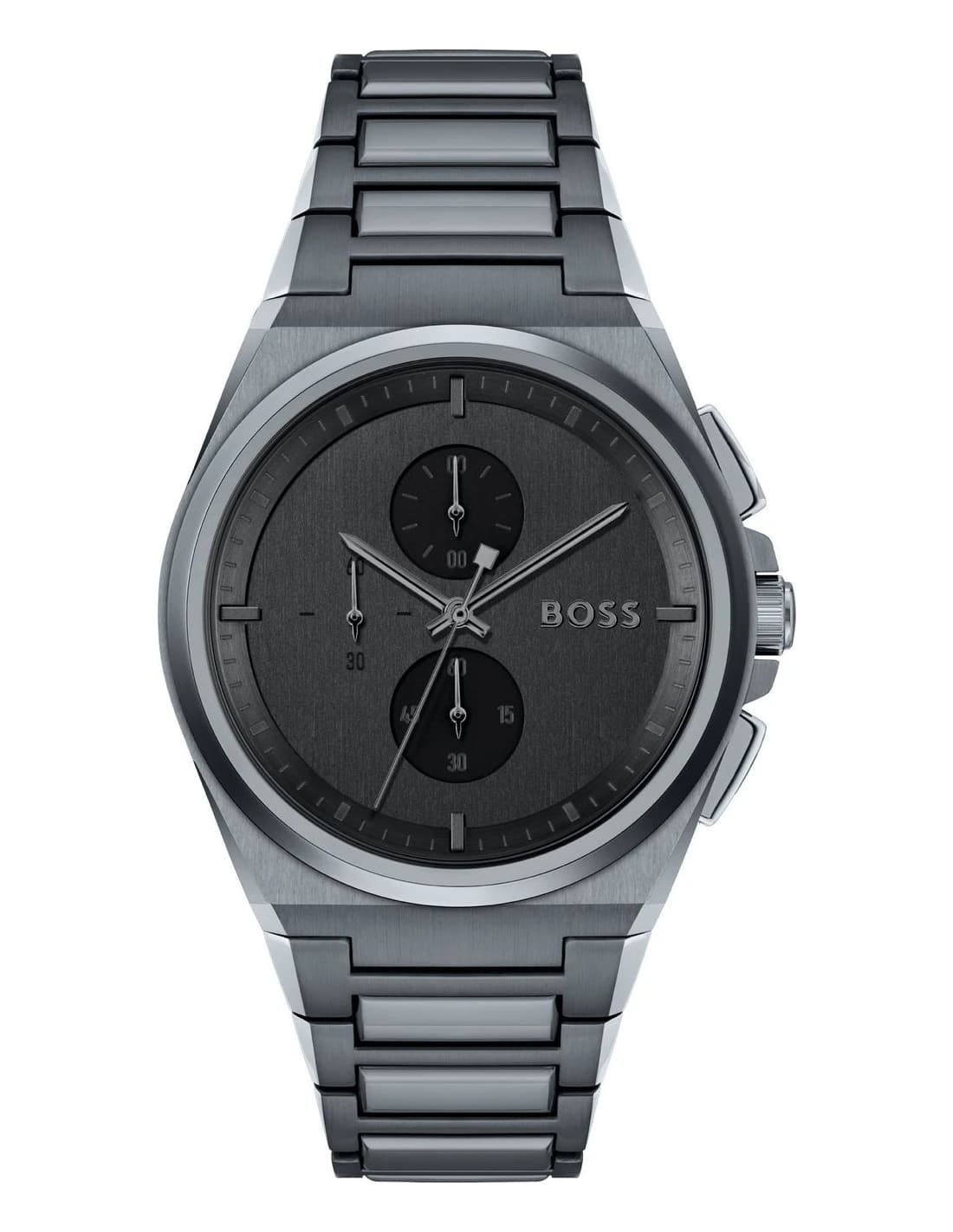 Montre Homme Hugo Boss Steer 1513996 gris argenté bracelet maillons acier
