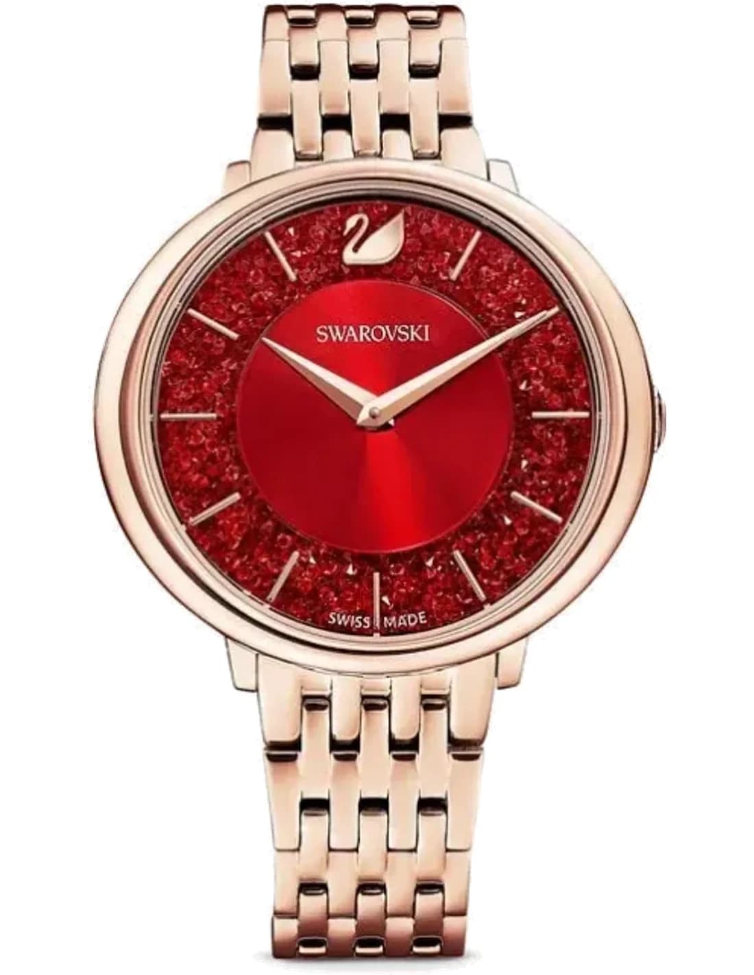 Montre Swarovski 5547608 Crystalline Cadran Rouge et Acier Or Rose