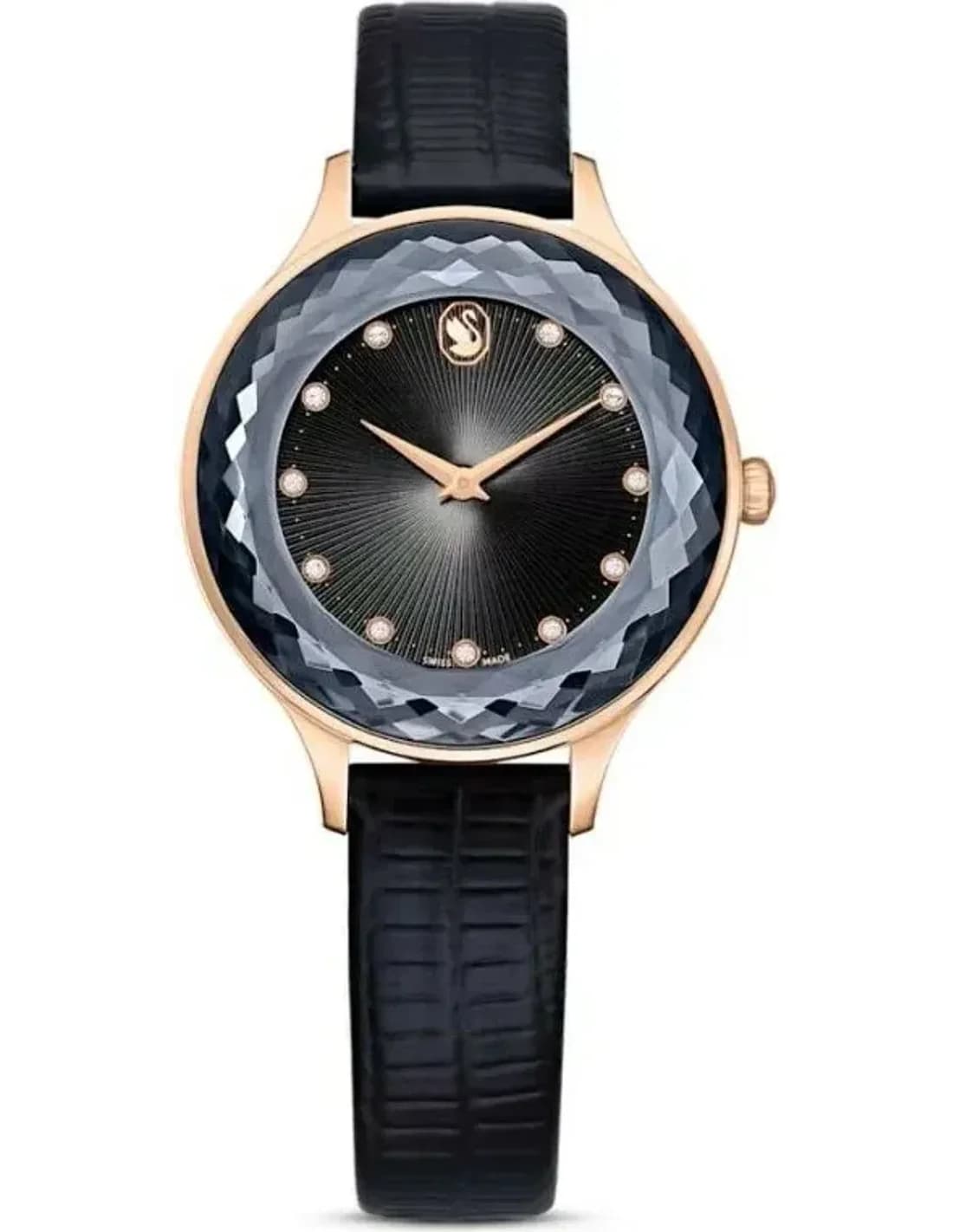Montre Femme Swarovski 5650033 Bracelet Cuir Noir