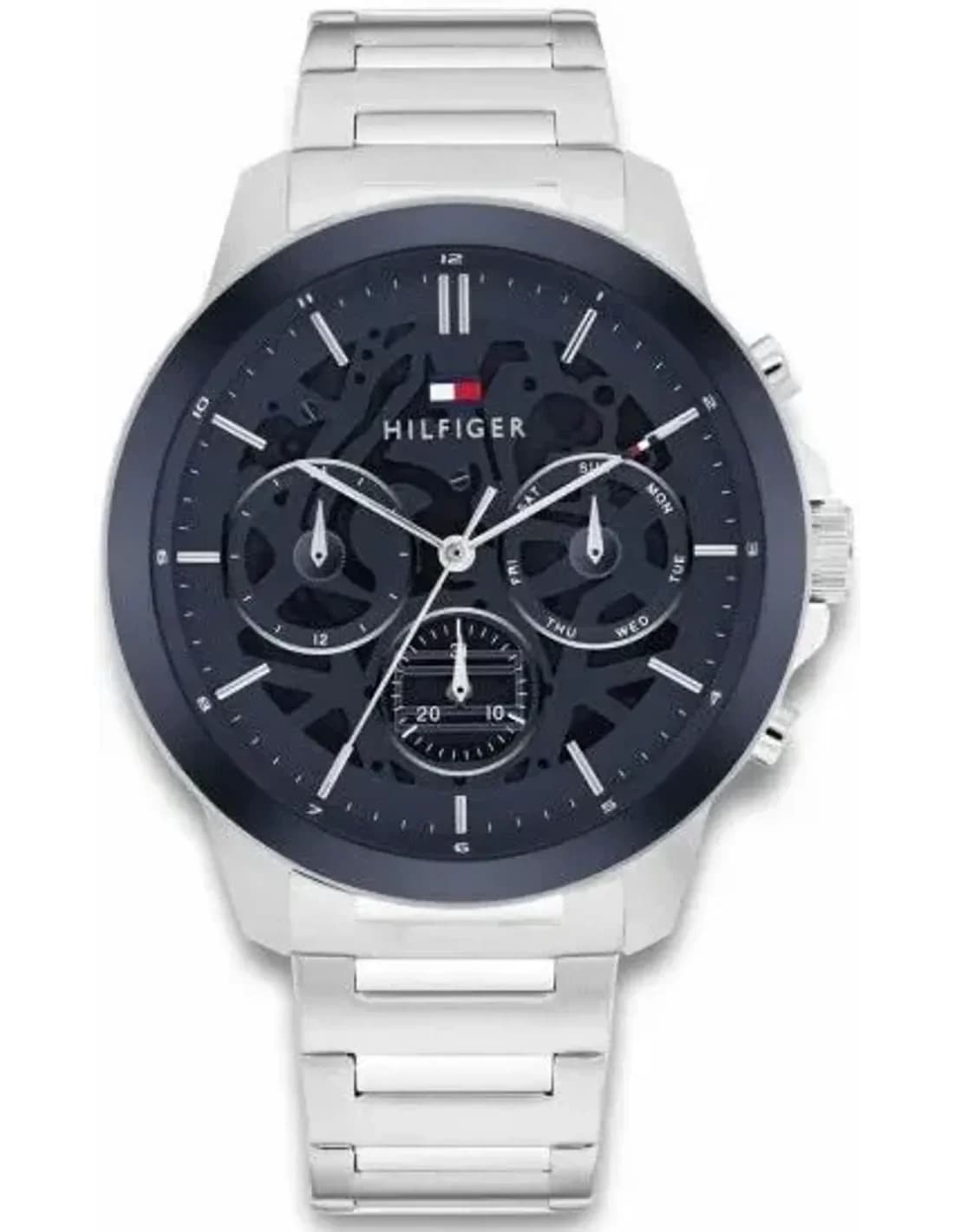 Montre Tommy Hilfiger 1710684 Henry en Acier Argenté et Cadran Bleu
