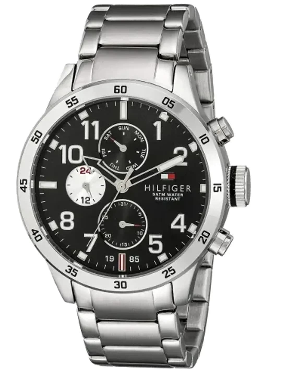Montre Homme Tommy Hilfiger 1791141 Chronomètre en Acier et Cadran Noir