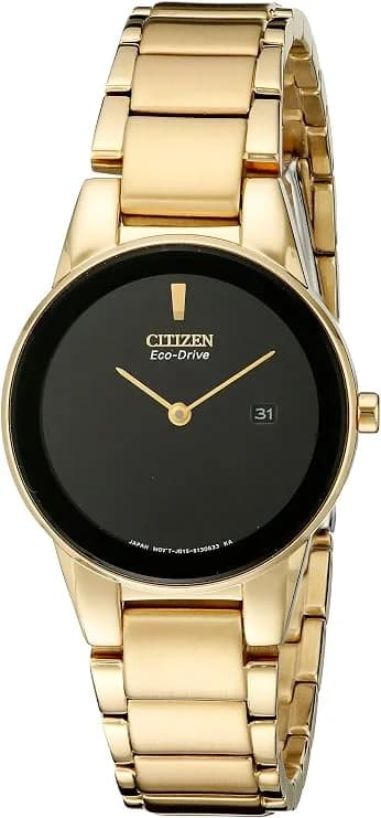 Montre Citizen GA1052-55E Eco-Drive Finition Dorée et Cadran Noir