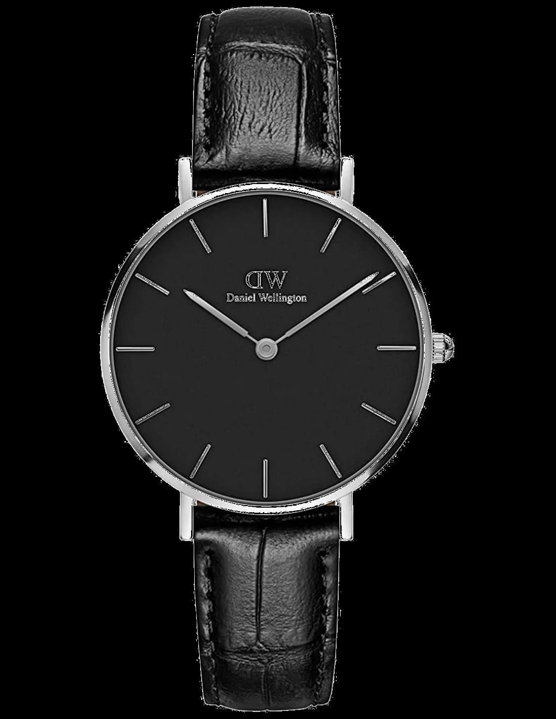 Montre femme Daniel Wellington DW00100235, cadran noir, bracelet cuir, style classique