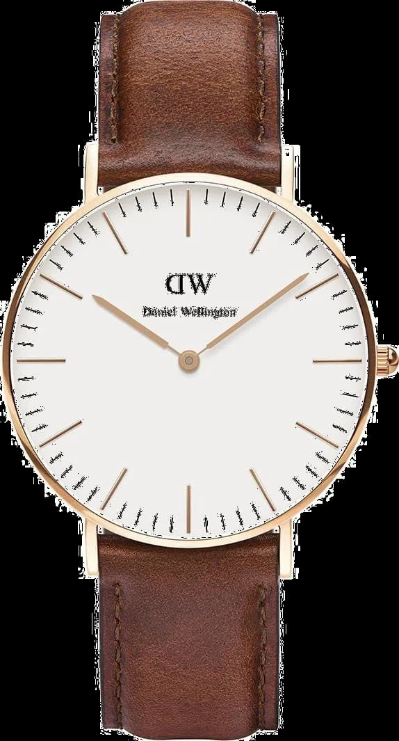 Montre unisexe Daniel Wellington DW00100035, cadran blanc, bracelet cuir