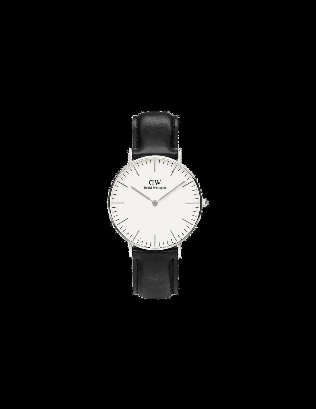 Montre unisexe Daniel Wellington DW00100053, cadran blanc, bracelet cuir marron élégant