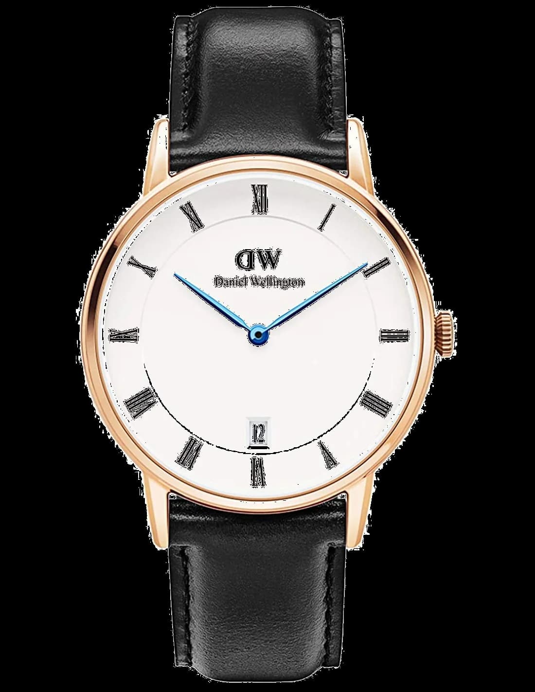 Montre unisexe Daniel Wellington DW00100092, cadran blanc, bracelet cuir noir
