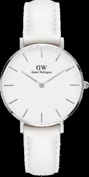 Montre femme Daniel Wellington DW00100190, blanche, bracelet cuir blanc 32mm