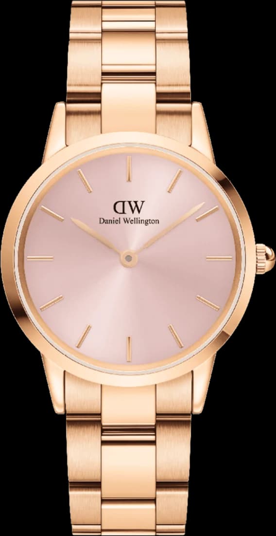 Montre Femme Daniel Wellington Iconic Link 32mm DW00100369 bracelet acier cadran rose