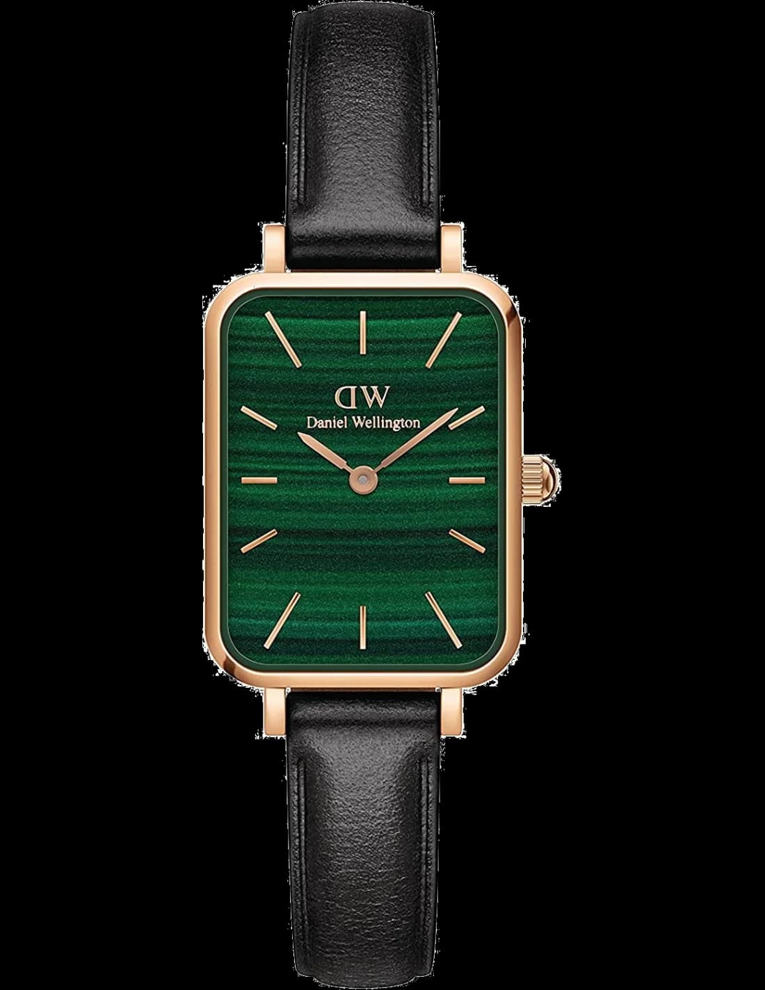 Montre femme Daniel Wellington DW00100439, cadran vert, bracelet cuir noir