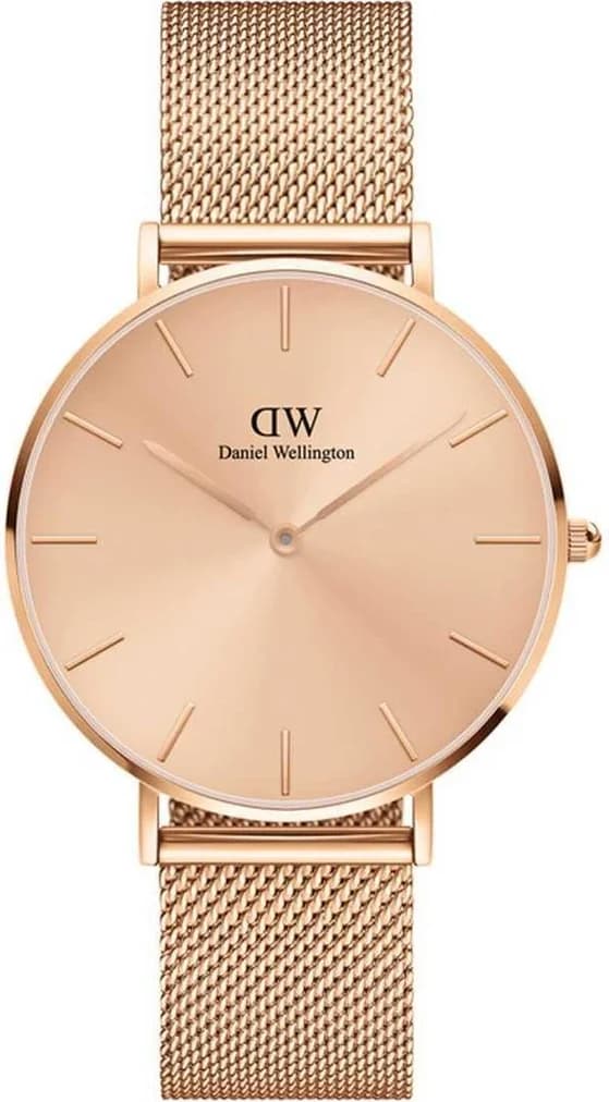 Montre femme Daniel Wellington DW00100472, cadran or rose sur bracelet acier