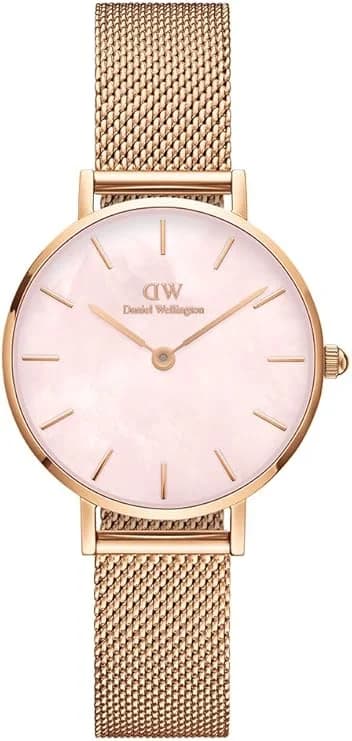 Montre femme Daniel Wellington DW00100513, cadran nacre rose sur maille milanaise