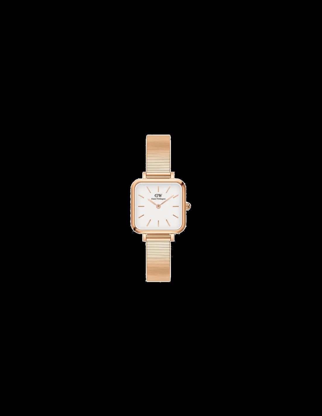 Montre Daniel Wellington Quadro Studio carée or rose cadran blanc