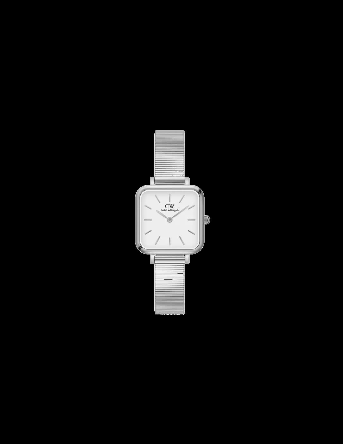 Montre Daniel Wellington Quadro Studio carrée argent cadran blanc