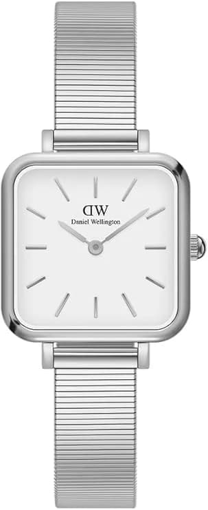 Montre Daniel Wellington Quadro Studio carrée argent cadran blanc
