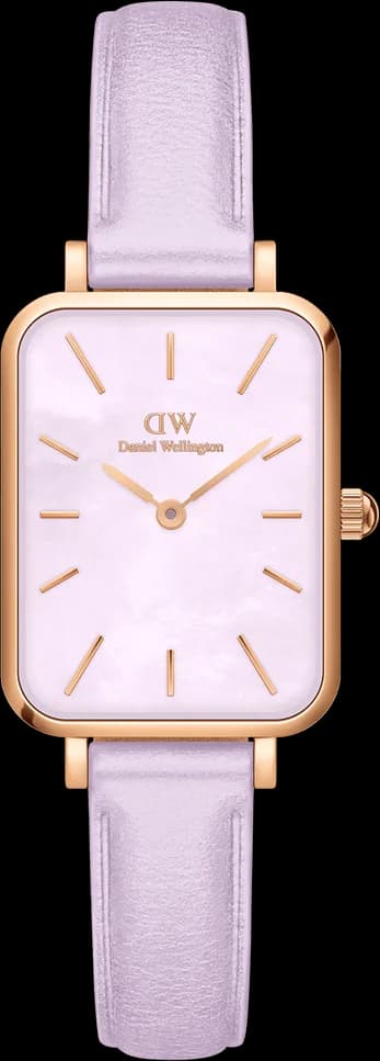 Montre femme Daniel Wellington DW00100637, cadran violet nacre et bracelet cuir