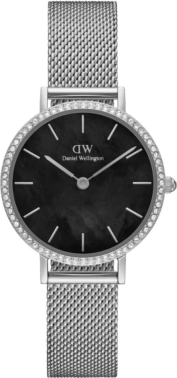 Montre femme Daniel Wellington DW00100661, cadran noir nacre sur bracelet acier
