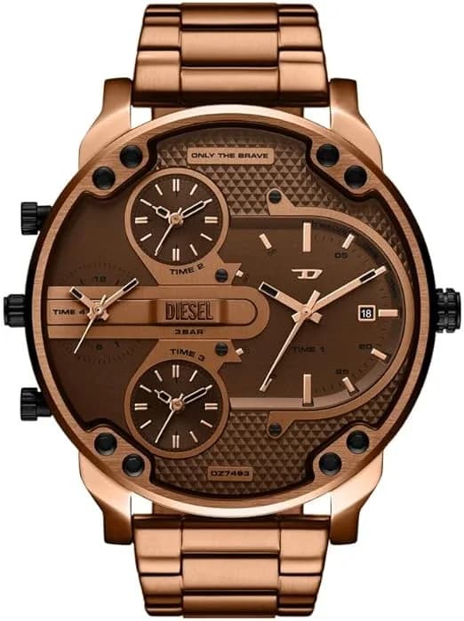 Montre Homme Diesel Mr. Daddy Slim DZ7493 cadran marron bracelet acier