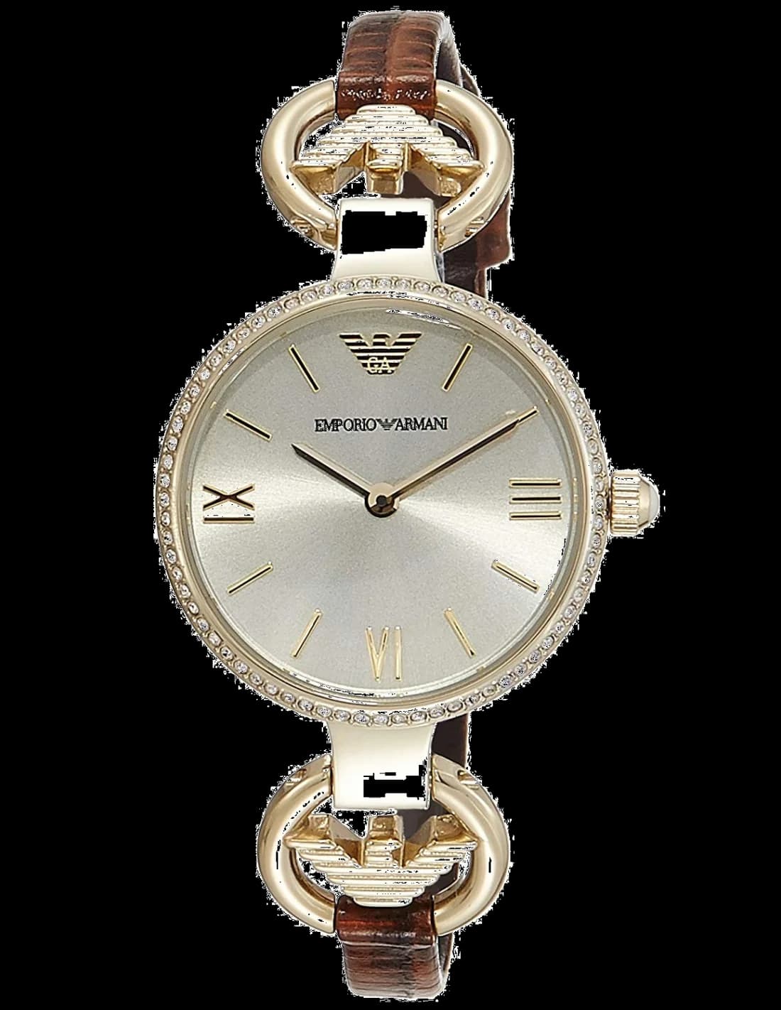Montre Femme Armani Classic AR1885 Marron Strass