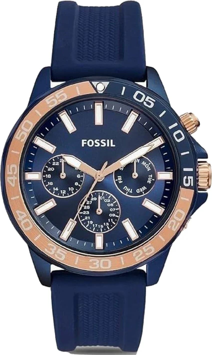Montre Homme Fossil Bannon BQ2498 avec un bracelet en silicone bleu