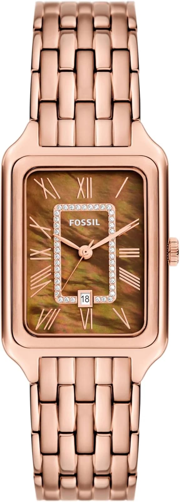 Montre Femme Fossil Raquel ES5323 cadran marron nacré bracelet acier