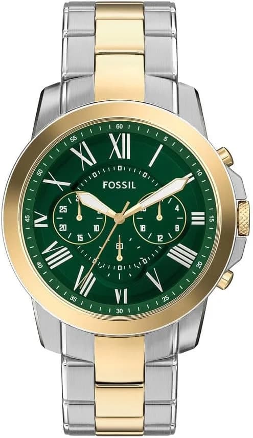 Montre Homme Fossil Grant FS6131 cadran vert bracelet acier