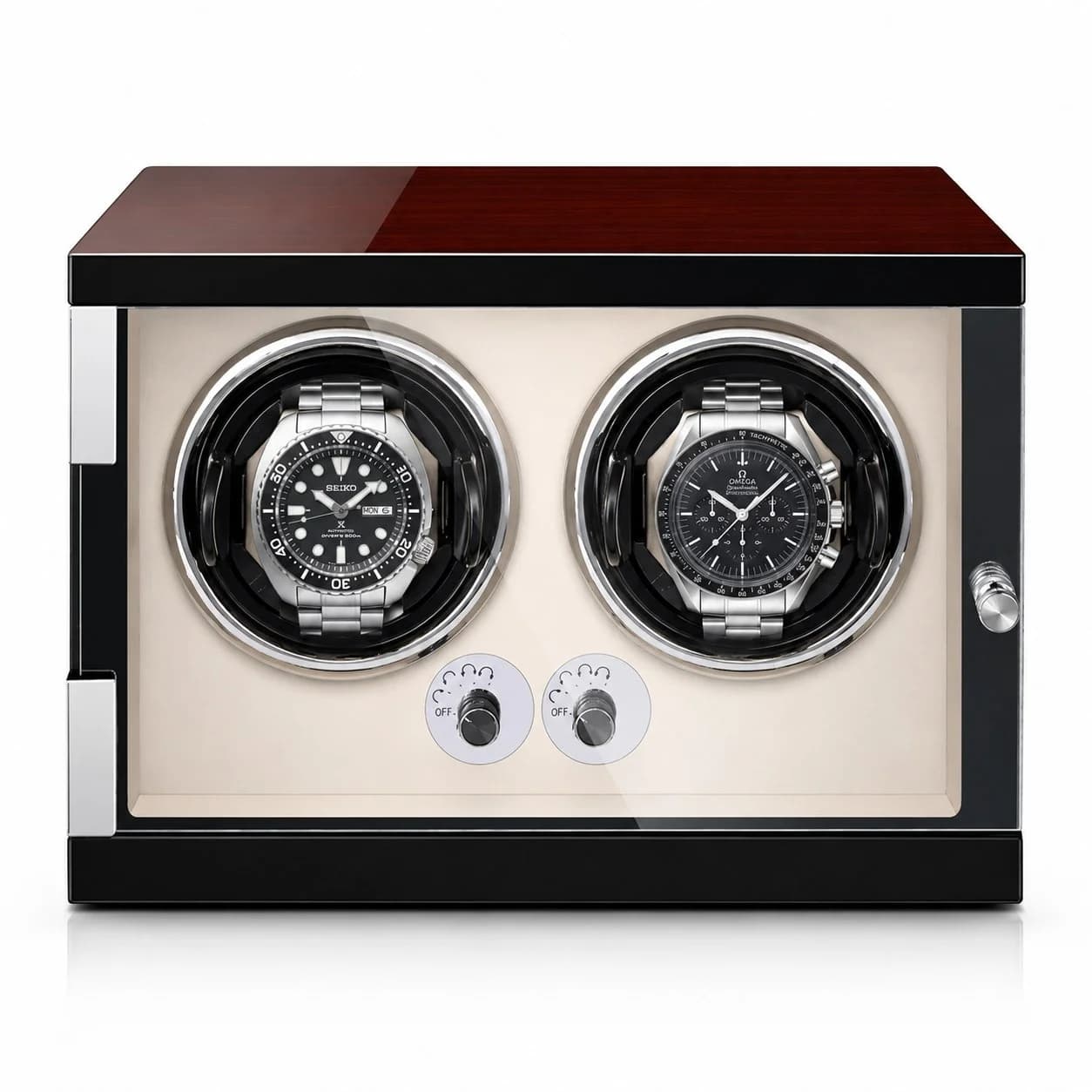 Remontoir à montre automatique Capri bois ébène 2 montres