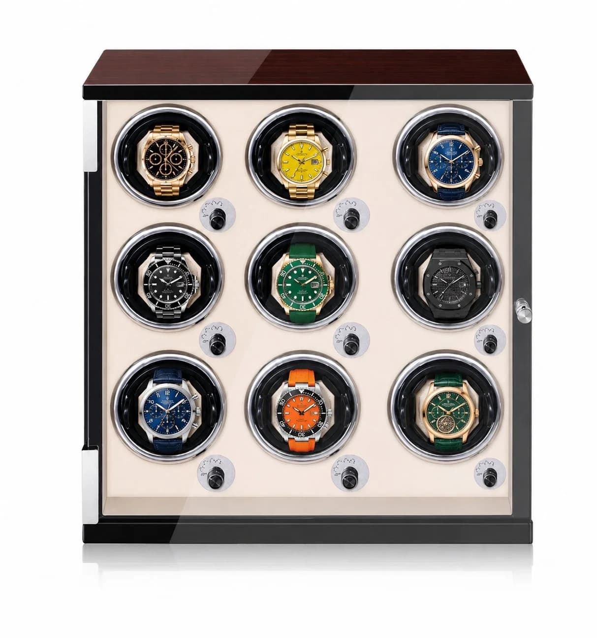Remontoir à montre automatique Capri bois ébène 9 montres