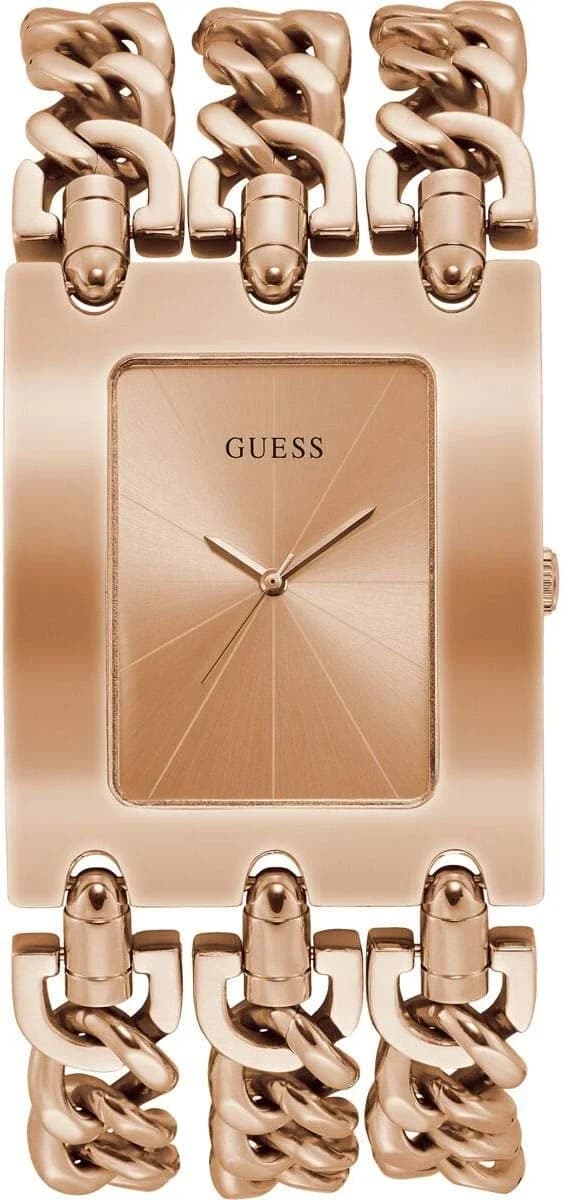 Montre Femme Guess Heavy Metal W1274L3 bracelet 3 mailles doré rose