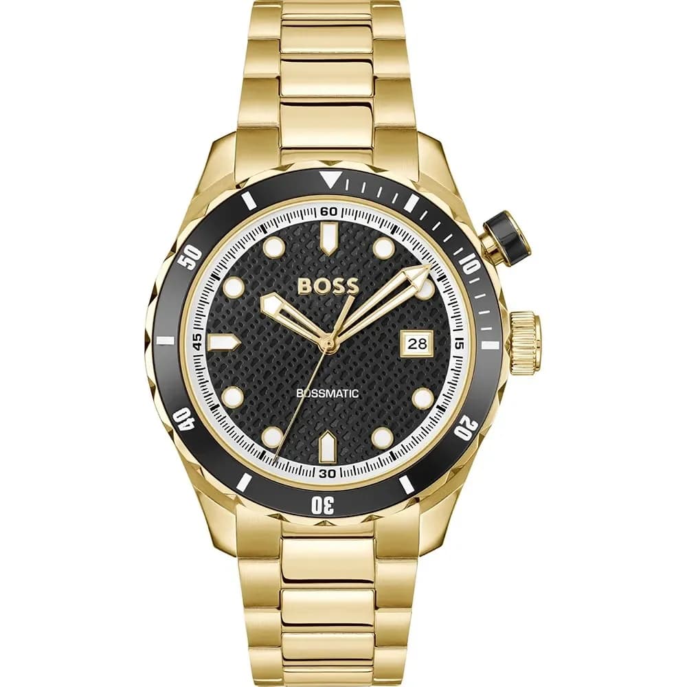Montre Homme Hugo Boss Automatique Bossmatic 1514180 bicolore bracelet maillons acier