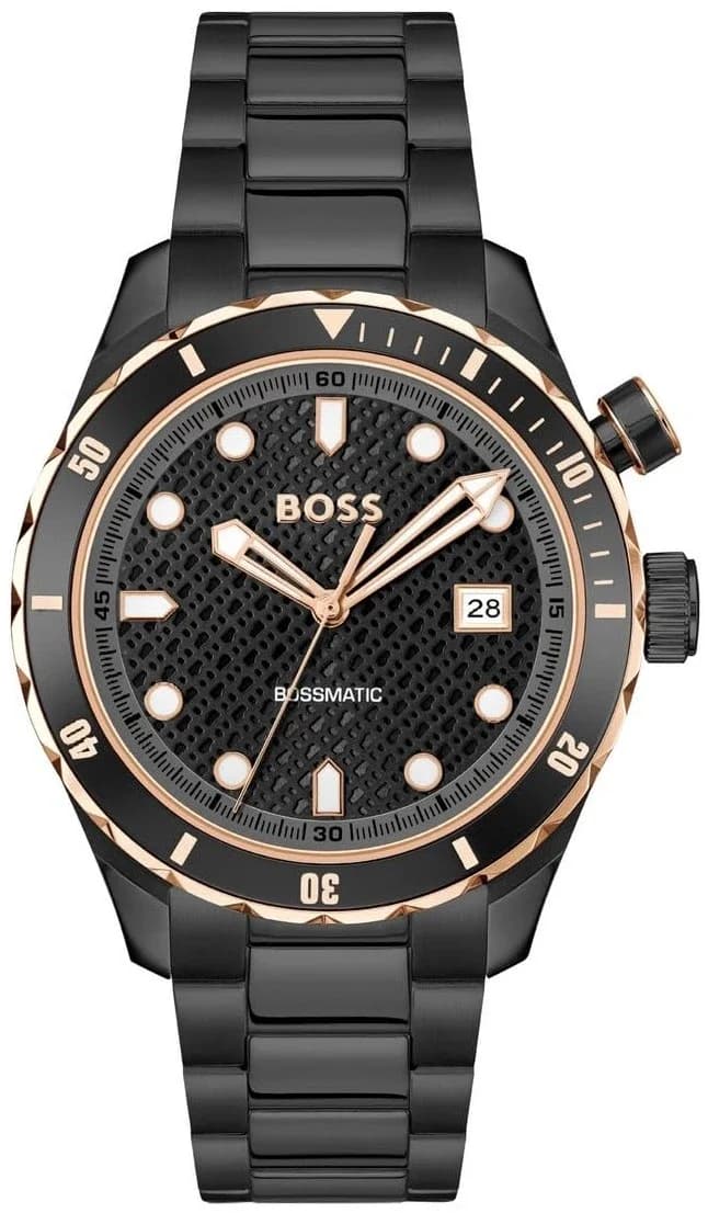 Montre Homme Hugo Boss Bossmatic 1514215 cadran noir bracelet acier