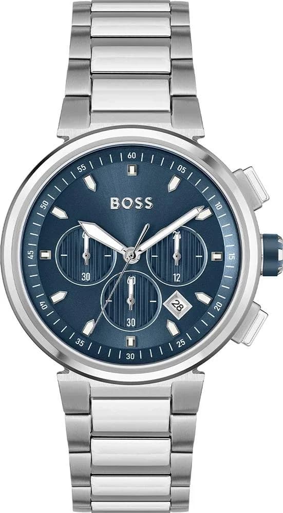 Montre Homme Hugo Boss One 1513999 argentée cadran bleu bracelet acier