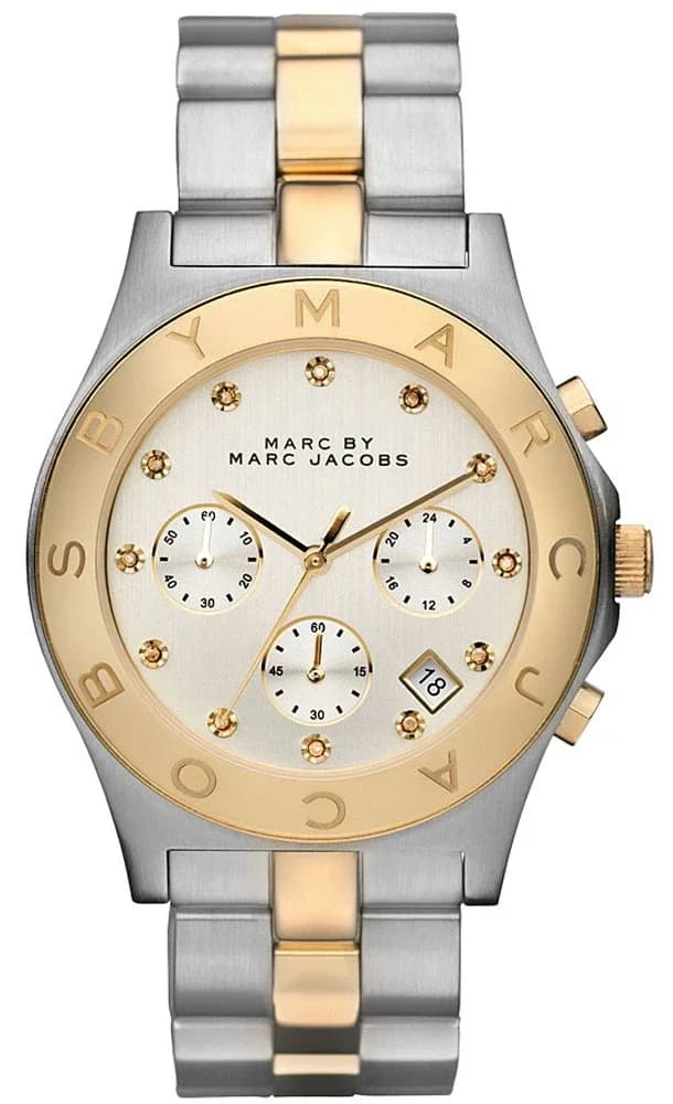 Montre Marc Jacobs Blade MBM3177 en acier argenté bi-colore