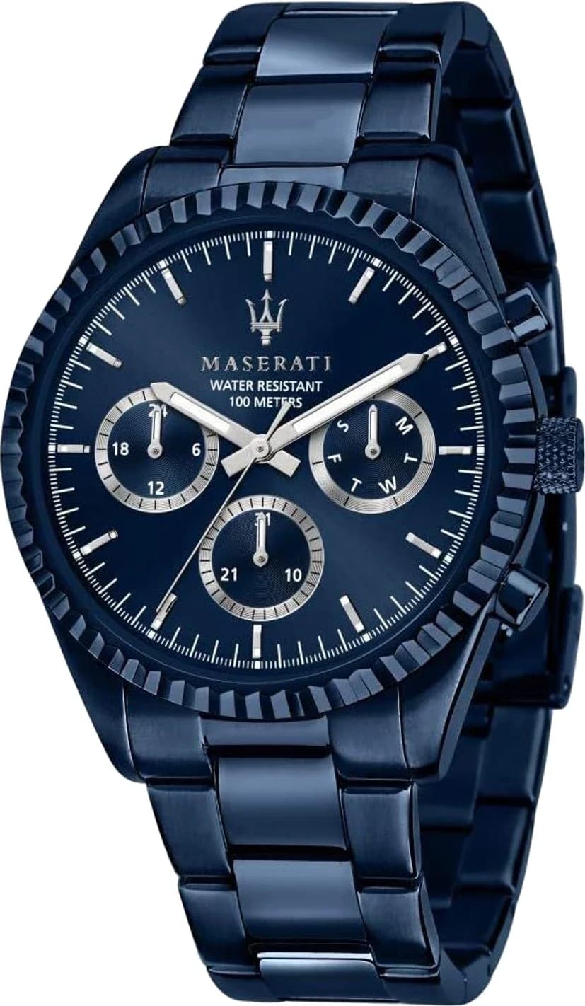Montre Homme Maserati Competizione R8853100025 Quartz Cadran bleu Bracelet en acier inoxydable bleu