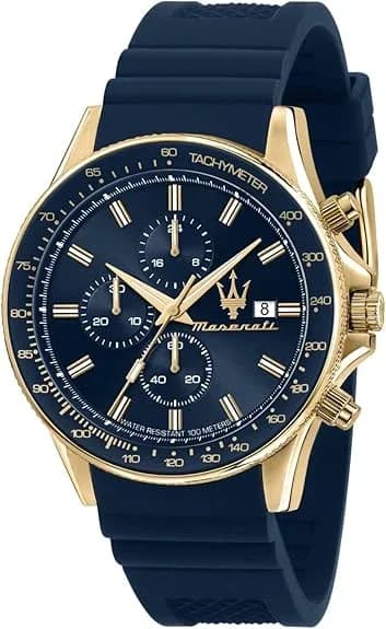 Montre Homme Maserati Sfida R8871640004 dorée bracelet silicone