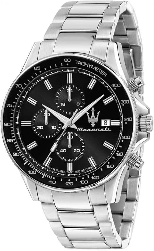 Montre Homme Maserati Sfida R8873640015 argentée bracelet maillons acier