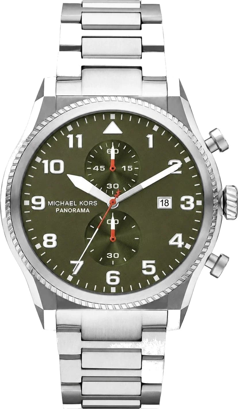 Montre homme Michael Kors MK9196, cadran vert, bracelet acier