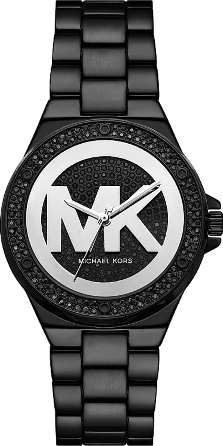 Montre Femme Michael Kors Lennox MKO1223 noire bracelet maillons acier
