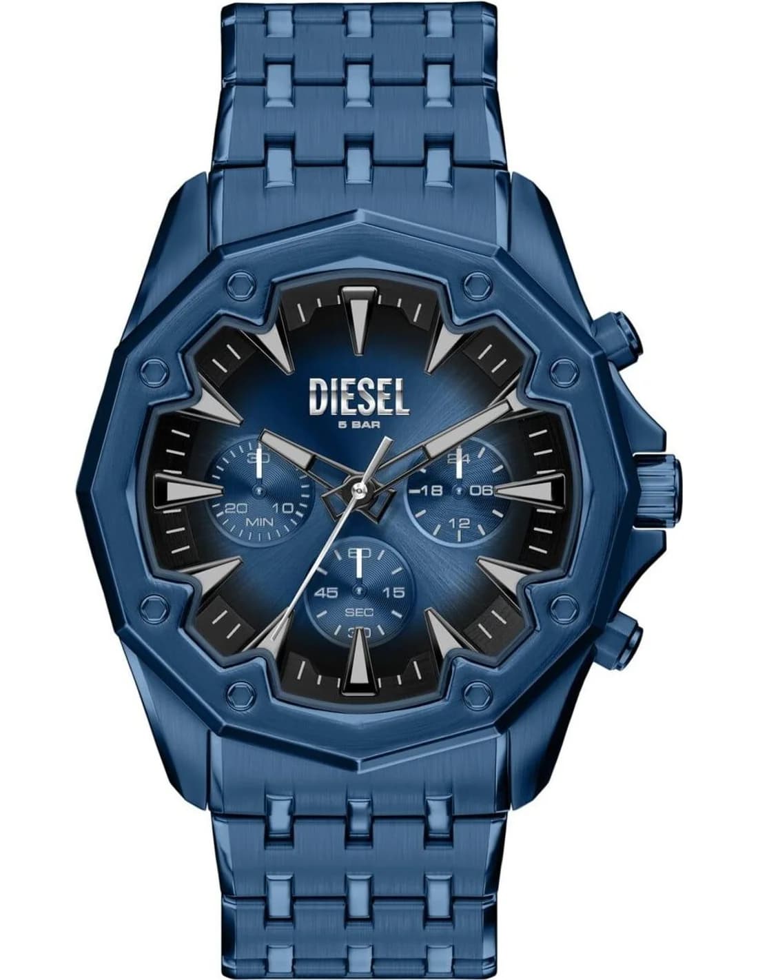 Montre Homme Diesel Stinger DZ4705 cadran bleu bracelet acier