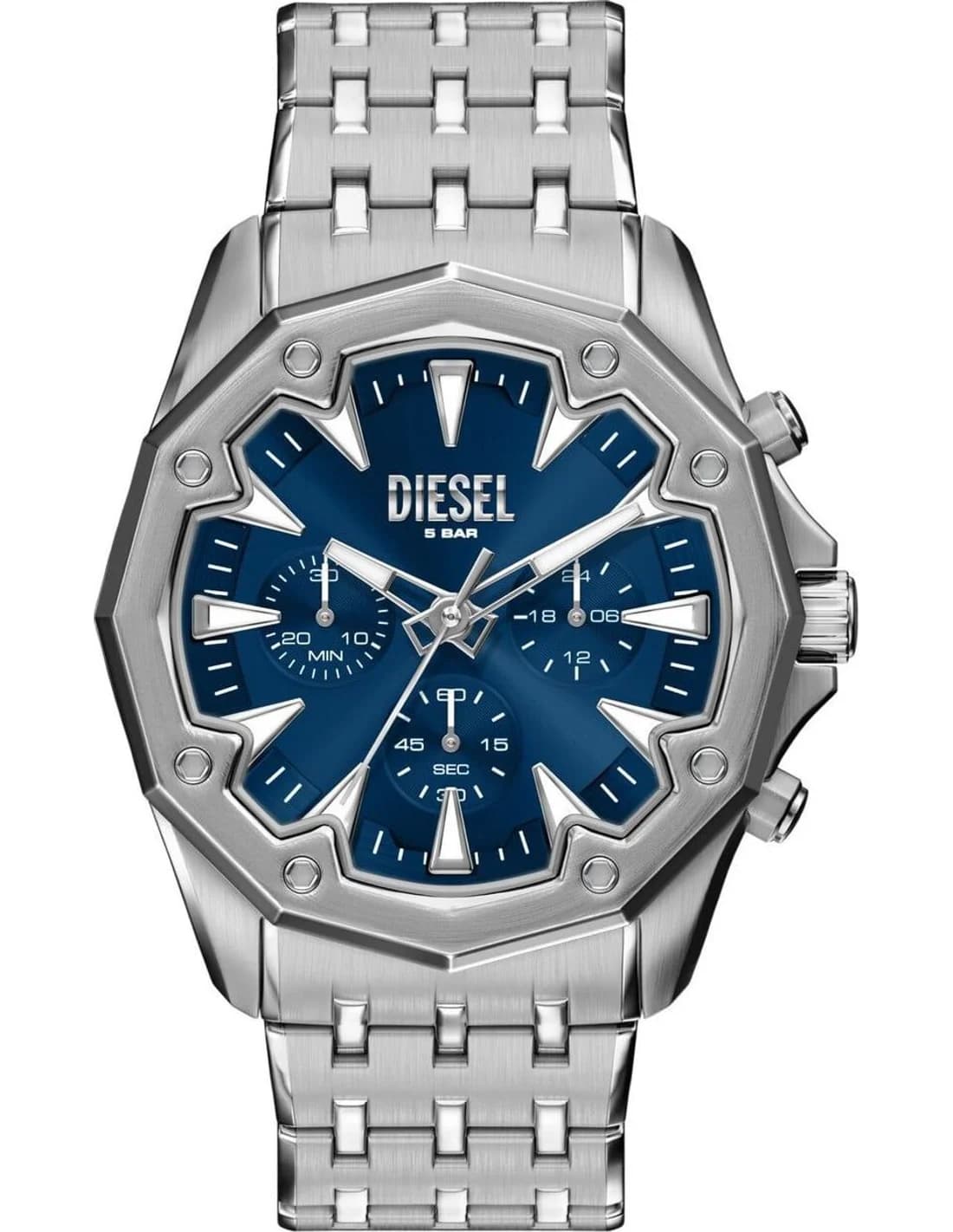 Montre Homme Diesel Stinger DZ4706 cadran bleu bracelet acier