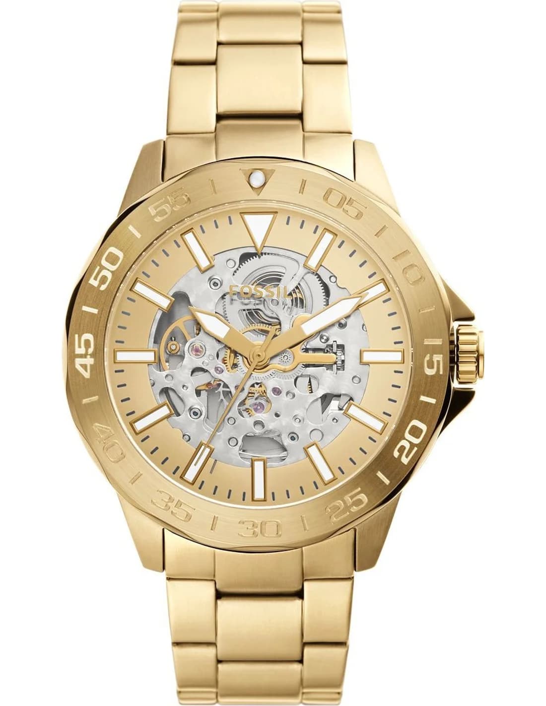 Montre Homme Fossil Bannon BQ2680 cadran doré bracelet acier