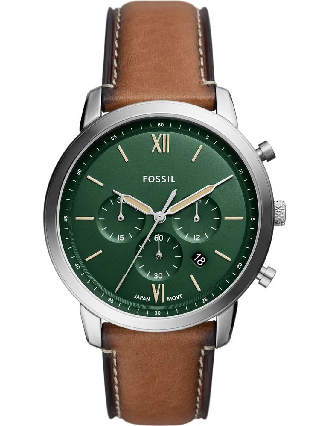 Montre Homme Fossil Neutra FS5963 cadran vert bracelet cuir