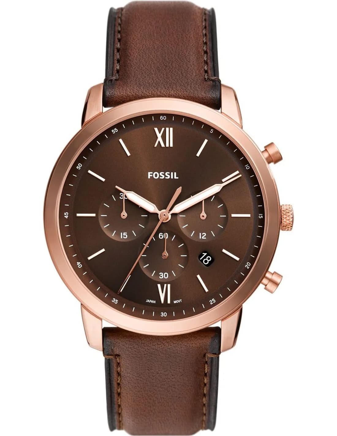 Montre Homme Fossil Neutra FS6026 cadran marron bracelet cuir